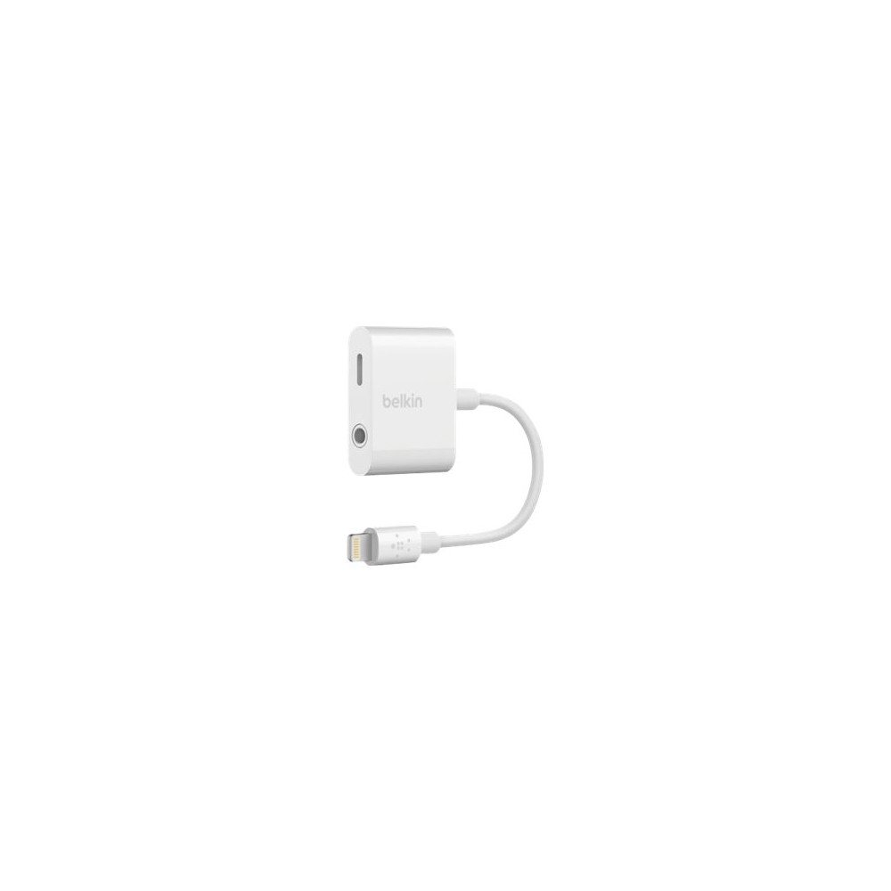 Produktbild för Belkin 3.5 mm Audio + Charge RockStar - Lightning- till hörlursjack/laddningsadapter - Lightning / ljud