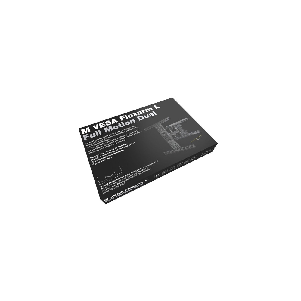 Produktbild för Multibrackets M VESA Flexarm L Full Motion Dual konsol - justerbar arm med full rörlighet - för LCD-display - svart