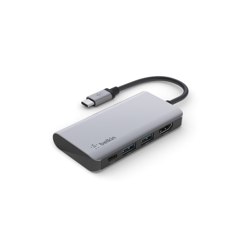 Produktbild för Belkin CONNECT 4-in-1 hubbadapter för flera portar - USB-C - HDMI