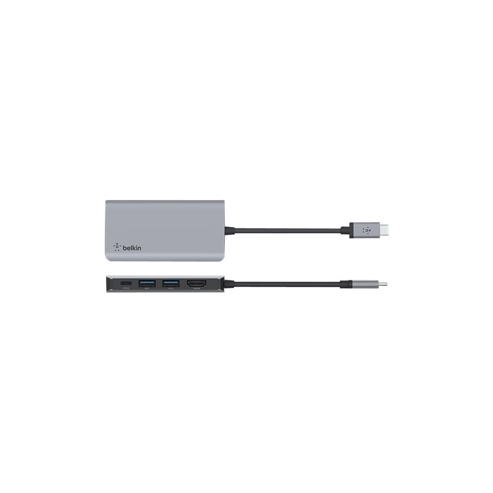 Produktbild för Belkin CONNECT 4-in-1 hubbadapter för flera portar - USB-C - HDMI