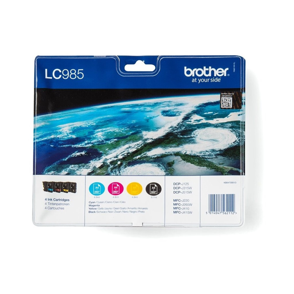 Produktbild för Brother LC985VALBP - 4-pack - svart, gul, cyan, magenta - original - bläckpatron