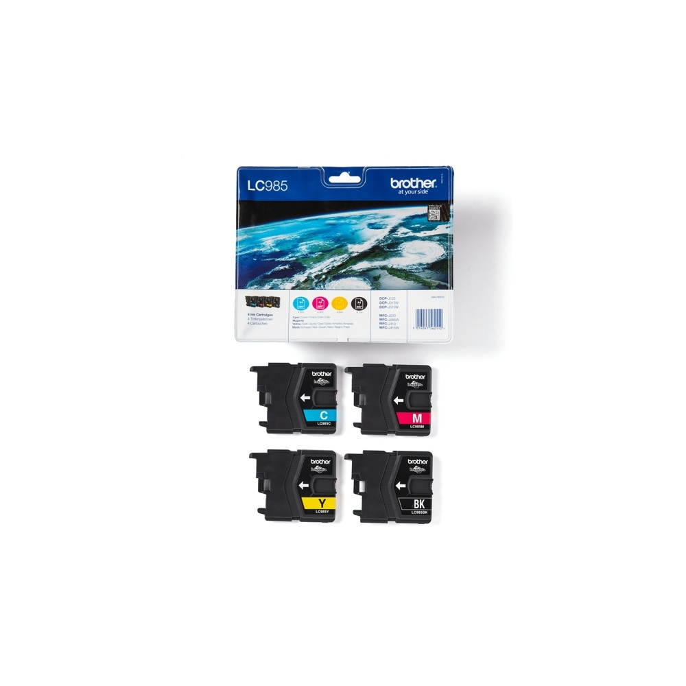 Produktbild för Brother LC985VALBP - 4-pack - svart, gul, cyan, magenta - original - bläckpatron