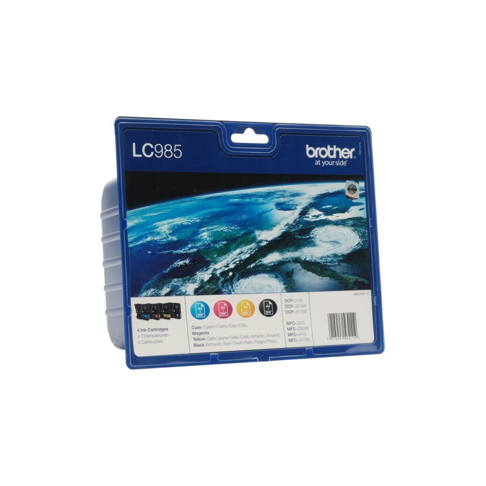Produktbild för Brother LC985VALBP - 4-pack - svart, gul, cyan, magenta - original - bläckpatron