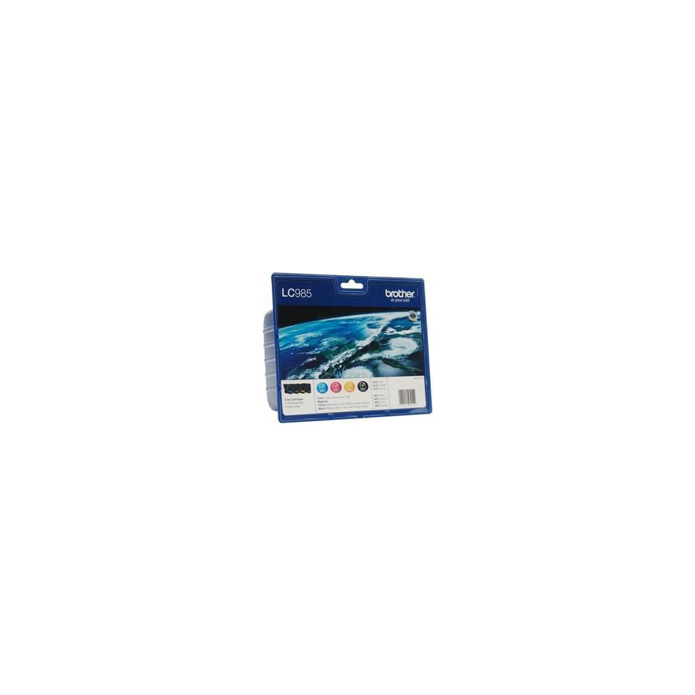 Produktbild för Brother LC985VALBP - 4-pack - svart, gul, cyan, magenta - original - bläckpatron