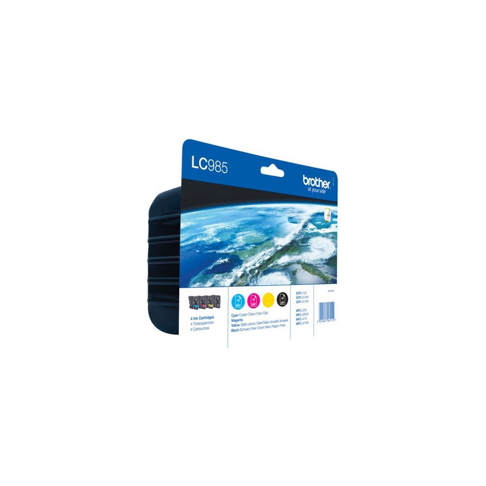 Produktbild för Brother LC985VALBP - 4-pack - svart, gul, cyan, magenta - original - bläckpatron