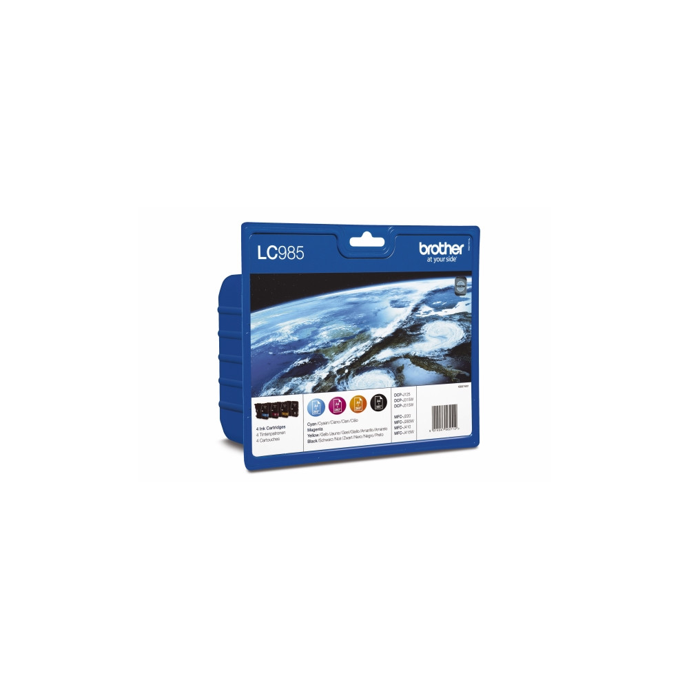 Produktbild för Brother LC985VALBP - 4-pack - svart, gul, cyan, magenta - original - bläckpatron