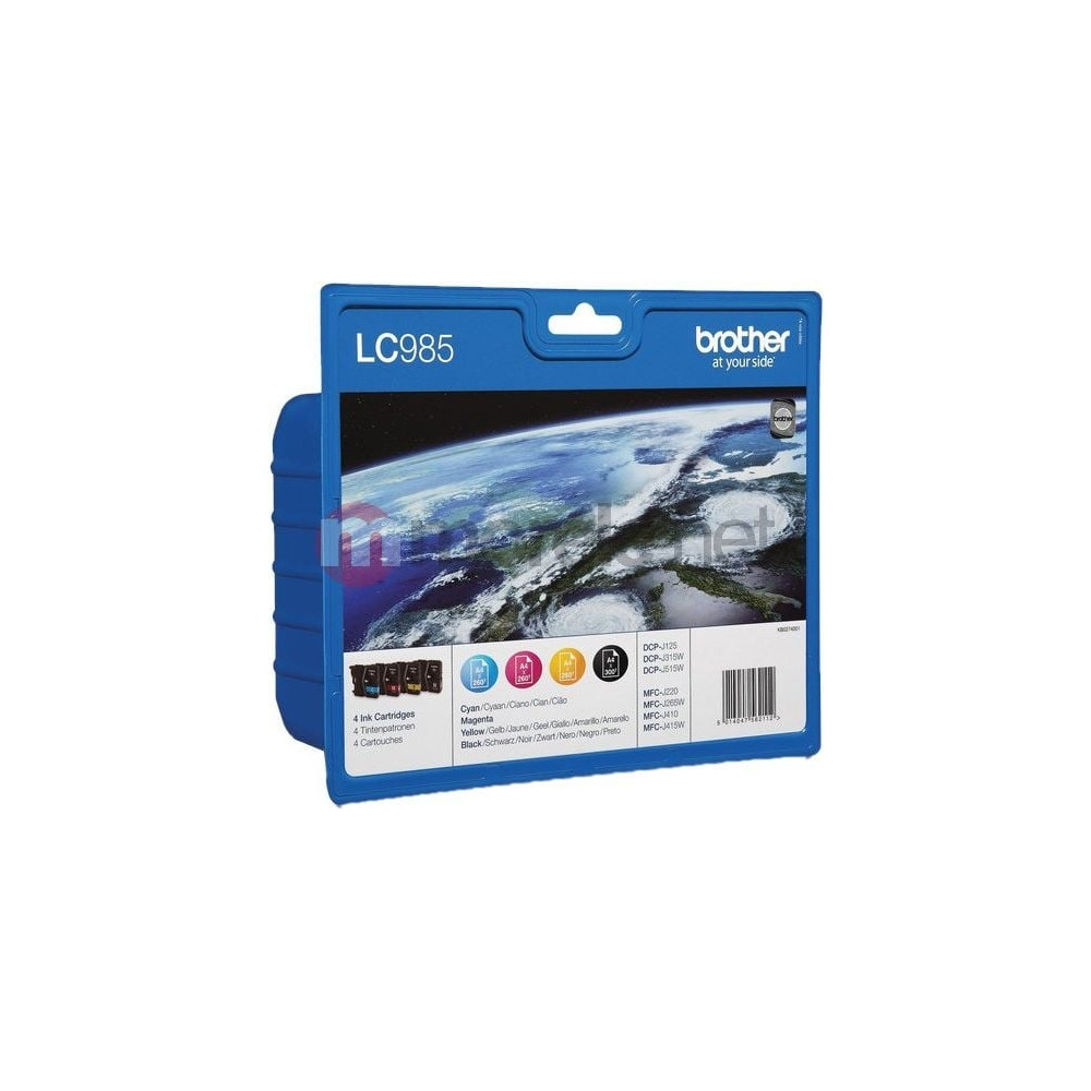 Produktbild för Brother LC985VALBP - 4-pack - svart, gul, cyan, magenta - original - bläckpatron