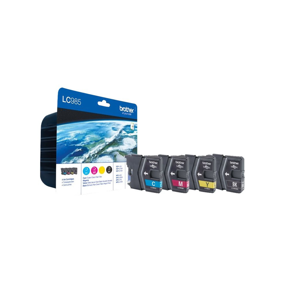 Produktbild för Brother LC985VALBP - 4-pack - svart, gul, cyan, magenta - original - bläckpatron
