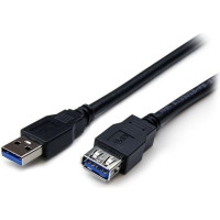 Produktbild för StarTech.com 2 m svart SuperSpeed USB 3.0-förlängningskabel A till A - M/F - USB-förlängningskabel - USB typ A till USB typ A - 2 m