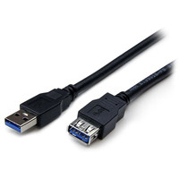 Produktbild för StarTech.com 2 m svart SuperSpeed USB 3.0-förlängningskabel A till A - M/F - USB-förlängningskabel - USB typ A till USB typ A - 2 m