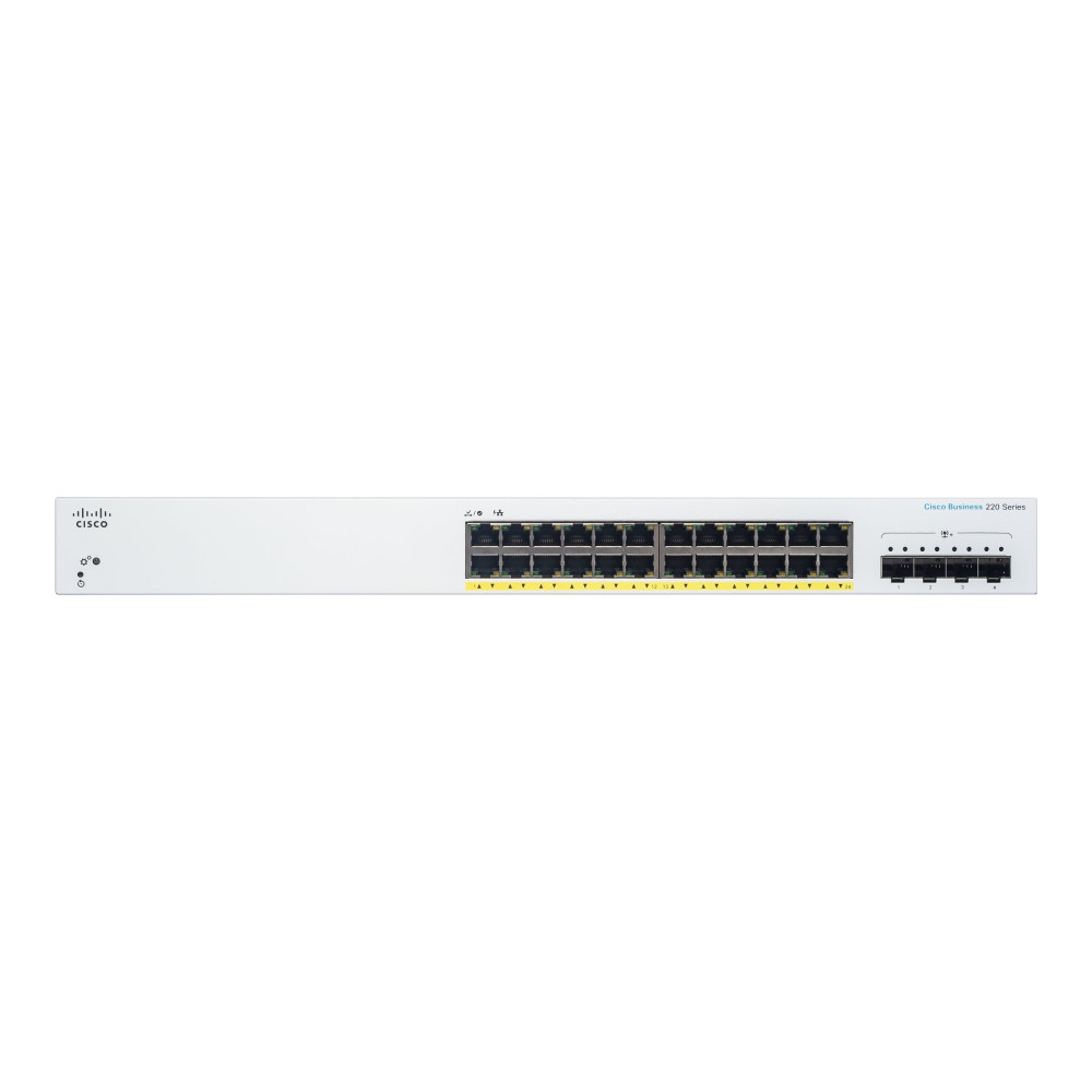 Produktbild för Cisco Business 220 Series CBS220-24P-4X - switch - 24 portar - smart - rackmonterbar