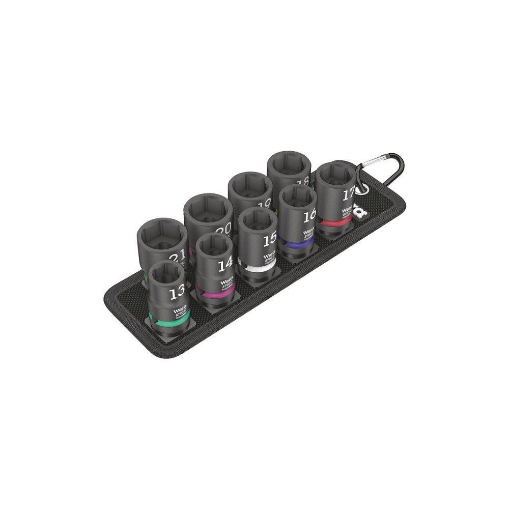 Produktbild för Wera 05004580001, Hylssats, 1/2", Metrisk, 9 huvuden, 13,14,...