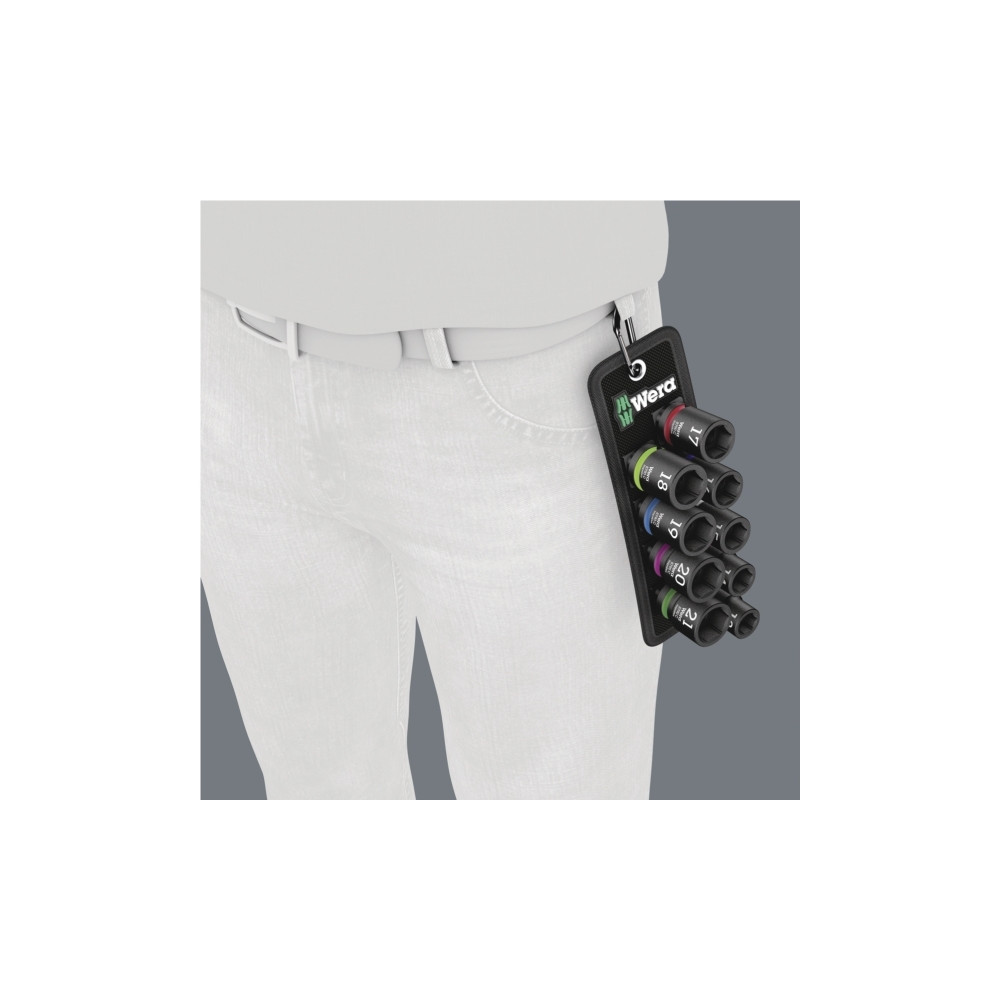 Produktbild för Wera 05004580001, Hylssats, 1/2", Metrisk, 9 huvuden, 13,14,...