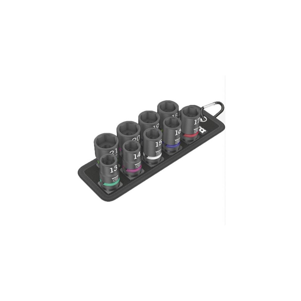 Produktbild för Wera 05004580001, Hylssats, 1/2", Metrisk, 9 huvuden, 13,14,...