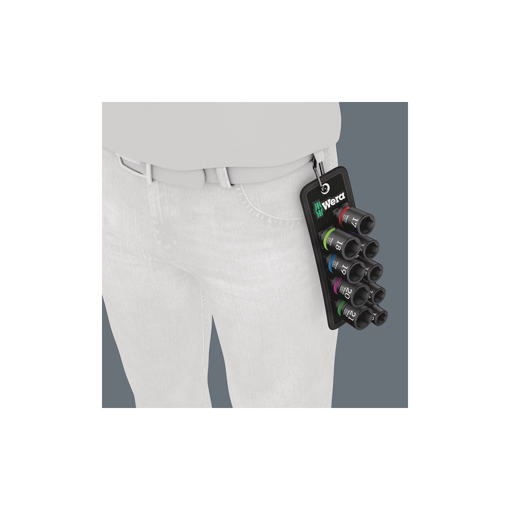 Produktbild för Wera 05004580001, Hylssats, 1/2", Metrisk, 9 huvuden, 13,14,...