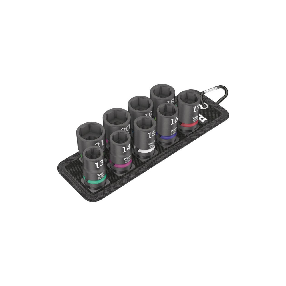 Produktbild för Wera 05004580001, Hylssats, 1/2", Metrisk, 9 huvuden, 13,14,...