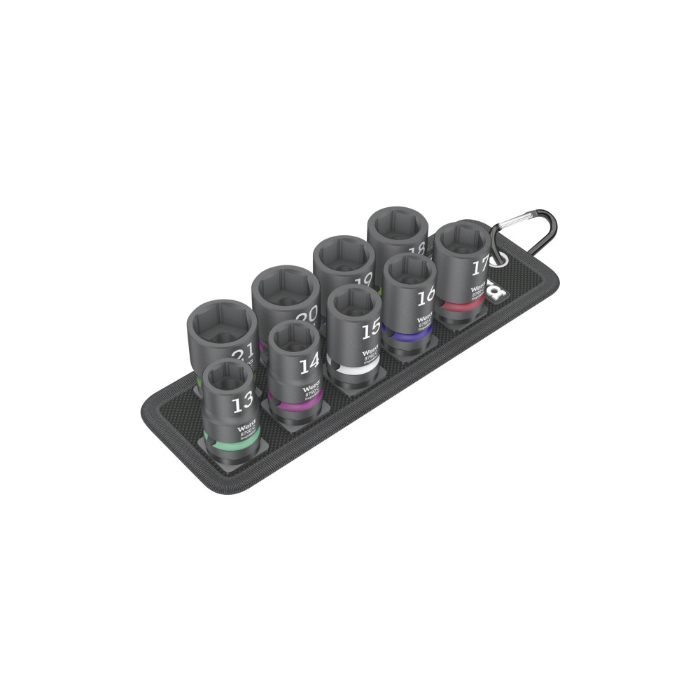 Produktbild för Wera 05004580001, Hylssats, 1/2", Metrisk, 9 huvuden, 13,14,...