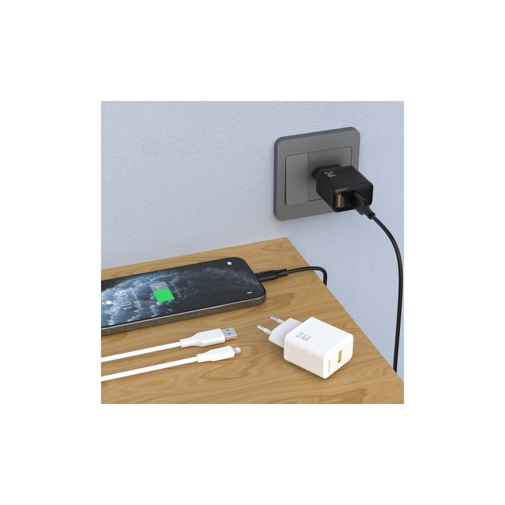 Produktbild för Dudao A23LEU adapter 12 W 1xUSB-A (1 m USB-A till Lightning-...