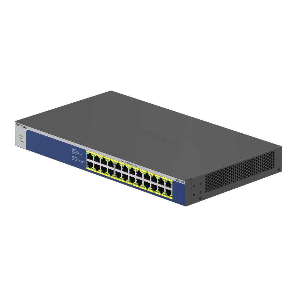 Produktbild för NETGEAR GS524PP - switch - 24 portar - ohanterad - rackmonterbar