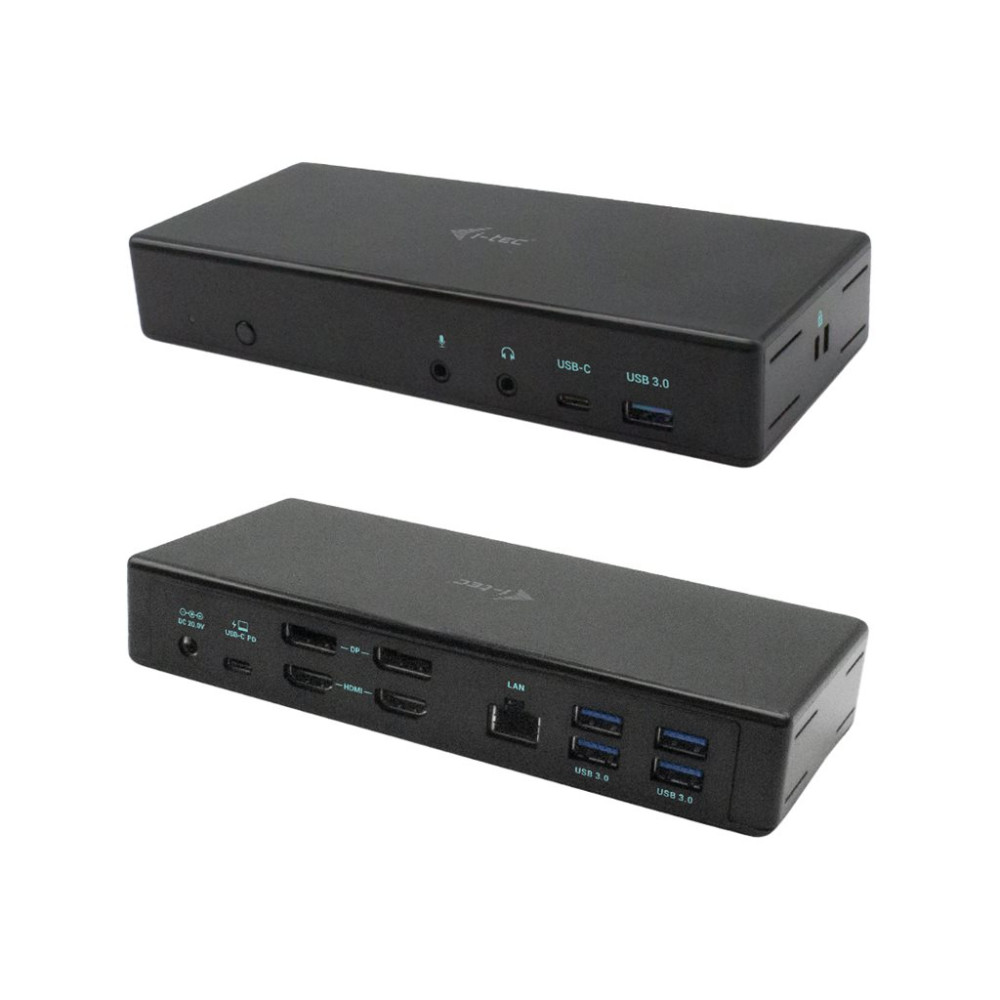 Produktbild för i-Tec USB-C Quattro Display Docking Station with Power Delivery - dockningsstation - USB-C / Thunderbolt 3 - 2 x HDMI, 2 x DP - 1GbE