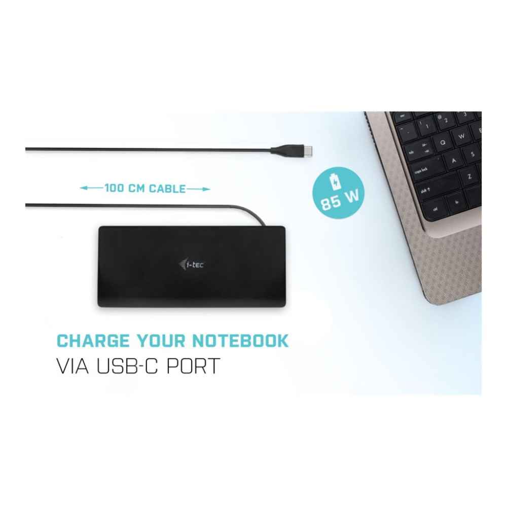 Produktbild för i-Tec USB-C Quattro Display Docking Station with Power Delivery - dockningsstation - USB-C / Thunderbolt 3 - 2 x HDMI, 2 x DP - 1GbE