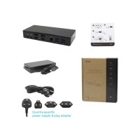 Produktbild för i-Tec USB-C Quattro Display Docking Station with Power Delivery - dockningsstation - USB-C / Thunderbolt 3 - 2 x HDMI, 2 x DP - 1GbE