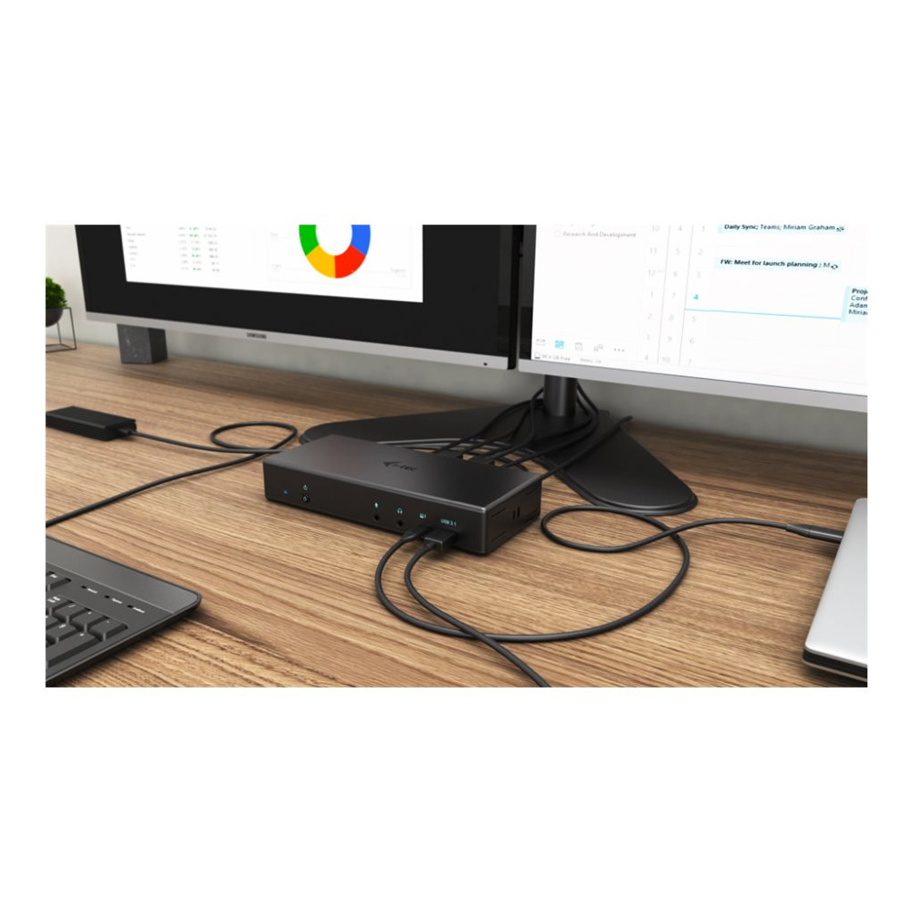 Produktbild för i-Tec USB-C Quattro Display Docking Station with Power Delivery - dockningsstation - USB-C / Thunderbolt 3 - 2 x HDMI, 2 x DP - 1GbE