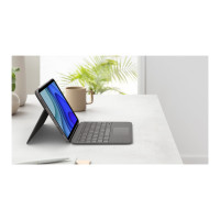 Produktbild för Logitech Folio Touch - tangentbord och foliefodral - med pekdyna - QWERTZ - tysk - oxford-grå Inmatningsenhet