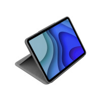 Produktbild för Logitech Folio Touch - tangentbord och foliefodral - med pekdyna - QWERTZ - tysk - oxford-grå Inmatningsenhet