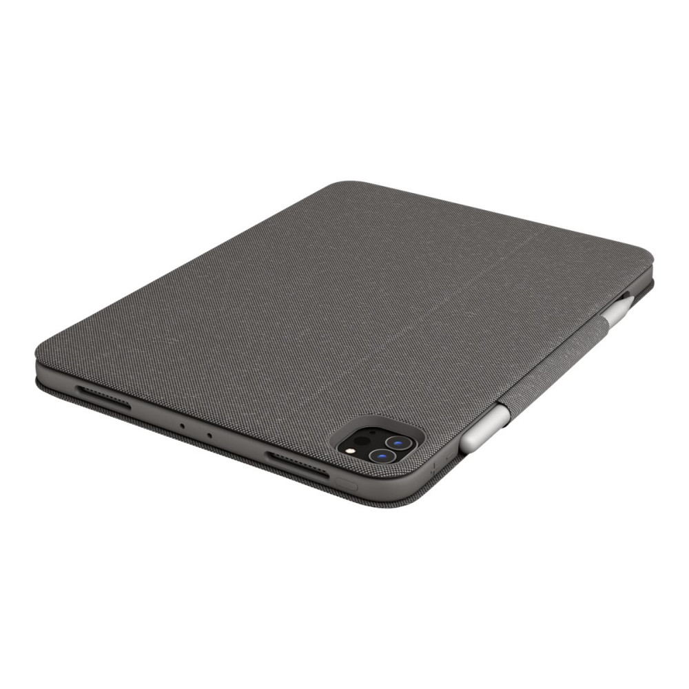 Produktbild för Logitech Folio Touch - tangentbord och foliefodral - med pekdyna - QWERTZ - tysk - oxford-grå Inmatningsenhet