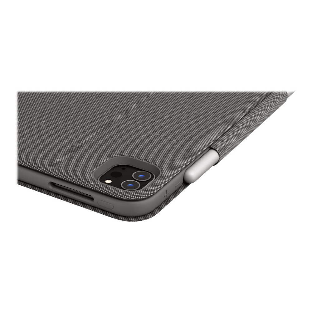 Produktbild för Logitech Folio Touch - tangentbord och foliefodral - med pekdyna - QWERTZ - tysk - oxford-grå Inmatningsenhet