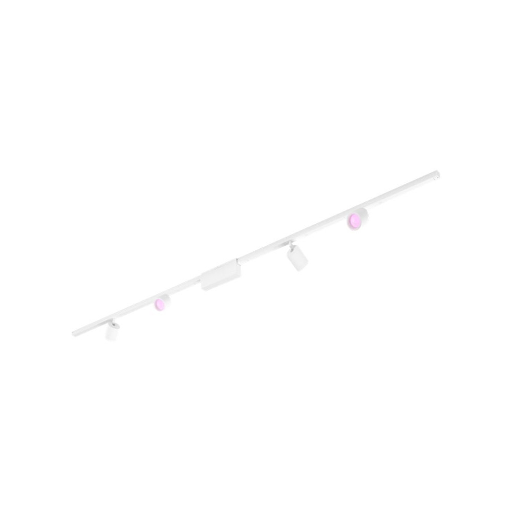 Produktbild för Philips Hue White and Color Ambiance Perifo - spotlightkit med skena - LED x 4 - totalt: 21.2 W - vit nyans och stämningsfärg - 2000-6500 K - cylinder - vit