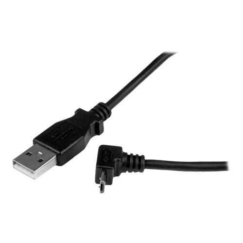 StarTech.com StarTech.com 2m Micro USB Cable Cord - A to Up Angle Micro B - Up Angled Micro USB Cable - 1x USB A (M), 1x USB Micro B (M) - Black (USBAUB2MU) - USB-kabel - mikro-USB typ B till USB - 2 m