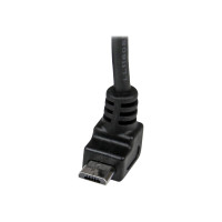 Produktbild för StarTech.com 2m Micro USB Cable Cord - A to Up Angle Micro B - Up Angled Micro USB Cable - 1x USB A (M), 1x USB Micro B (M) - Black (USBAUB2MU) - USB-kabel - mikro-USB typ B till USB - 2 m
