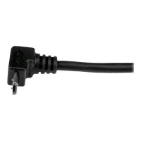Produktbild för StarTech.com 2m Micro USB Cable Cord - A to Up Angle Micro B - Up Angled Micro USB Cable - 1x USB A (M), 1x USB Micro B (M) - Black (USBAUB2MU) - USB-kabel - mikro-USB typ B till USB - 2 m