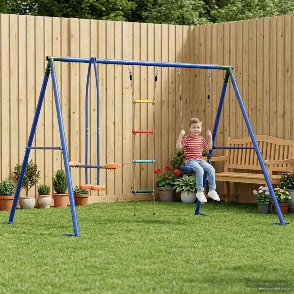 Produktbild för Utegunga set Flerfärgsdesign 263 x 185 x 185 cm Stål och PE