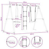 Produktbild för Utegunga set Flerfärgsdesign 263 x 185 x 185 cm Stål och PE