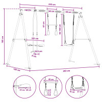 Produktbild för Utegunga set Flerfärgsdesign 263 x 185 x 185 cm Stål och PE