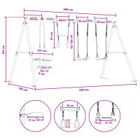 Produktbild för Utegunga set Flerfärgsdesign 330 x 185 x 185 cm Stål och PE