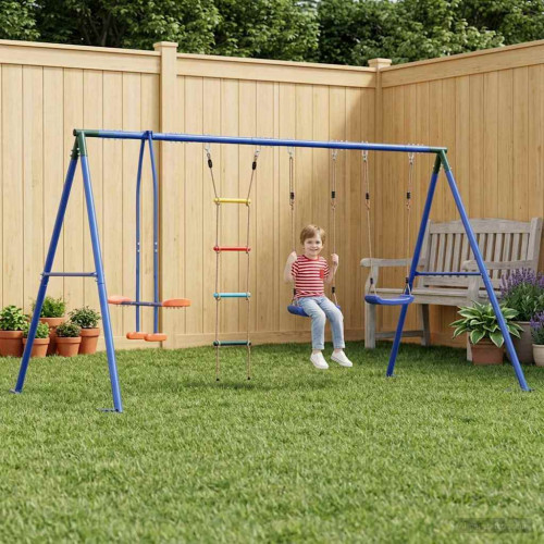 vidaXL Utegunga set Flerfärgsdesign 330 x 185 x 185 cm Stål och PE
