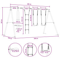 Produktbild för Utegunga set Flerfärgsdesign 330 x 185 x 185 cm Stål och PE