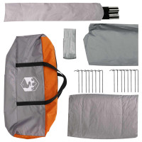 Produktbild för Stuga Tält med tak Grå och orange 6 personer Polyester och Stål