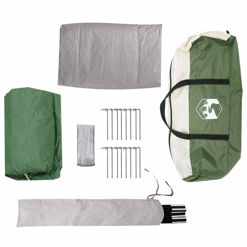 Produktbild för Stuga Tält med tak Grön 8 personer Polyester och Stål