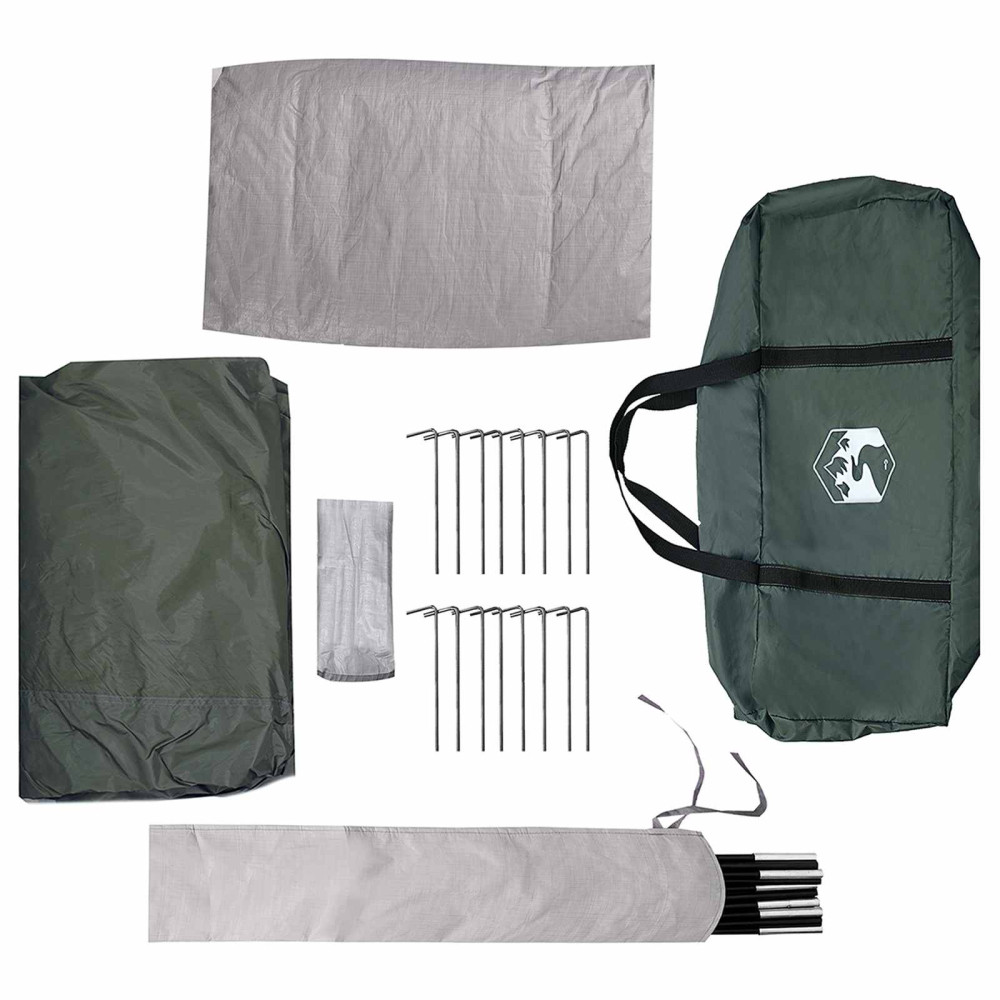 Produktbild för Stuga Tält med tak Armégrön 8 personer Polyester och Stål