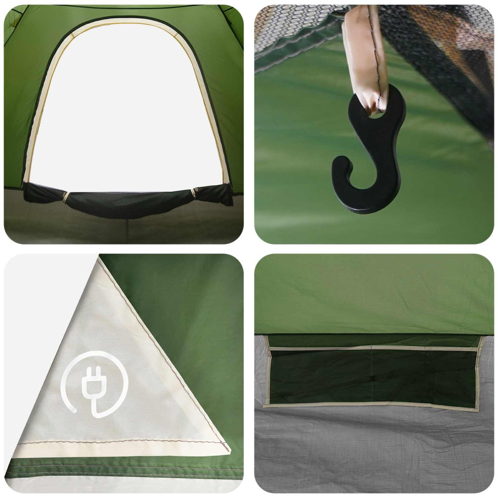 Produktbild för Campingtält med tak med luftventil Grön 190 x 140 x 105 cm