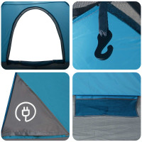 Produktbild för Campingtält med tak med luftventil Blå 190 x 140 x 105 cm