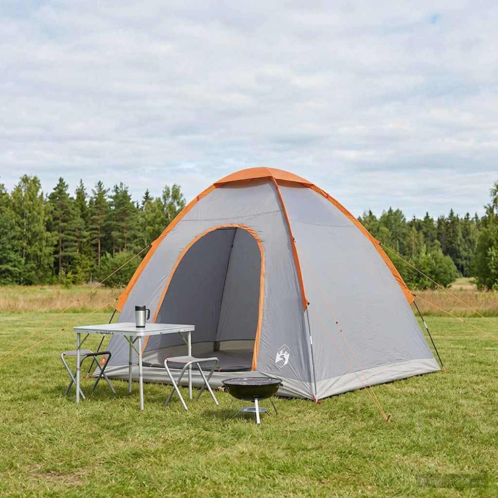 Produktbild för Campingtält med tak Grå och orange 190 x 140 x 105 cm