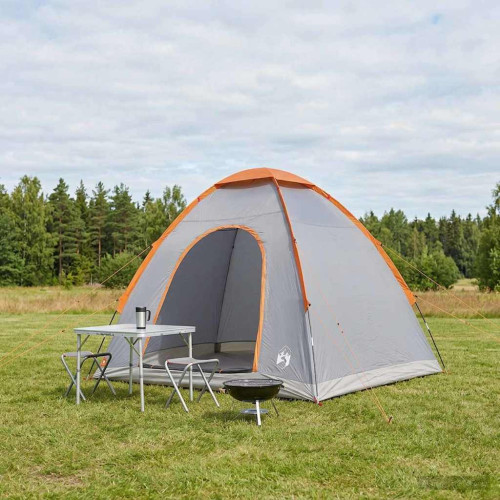 vidaXL Campingtält med tak Grå och orange 190 x 140 x 105 cm