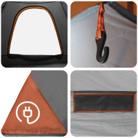 Produktbild för Campingtält med tak Grå och orange 190 x 140 x 105 cm