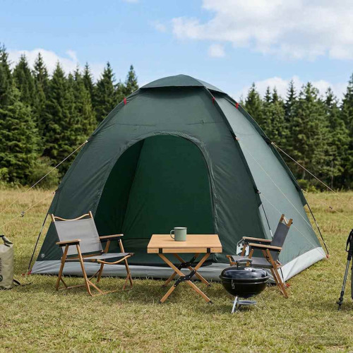 vidaXL Campingtält med tak med luftventil Armégrön 190 x 140 x 105 cm